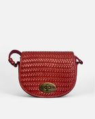 Milan Halfmoon Woven Bag | Red Orange
