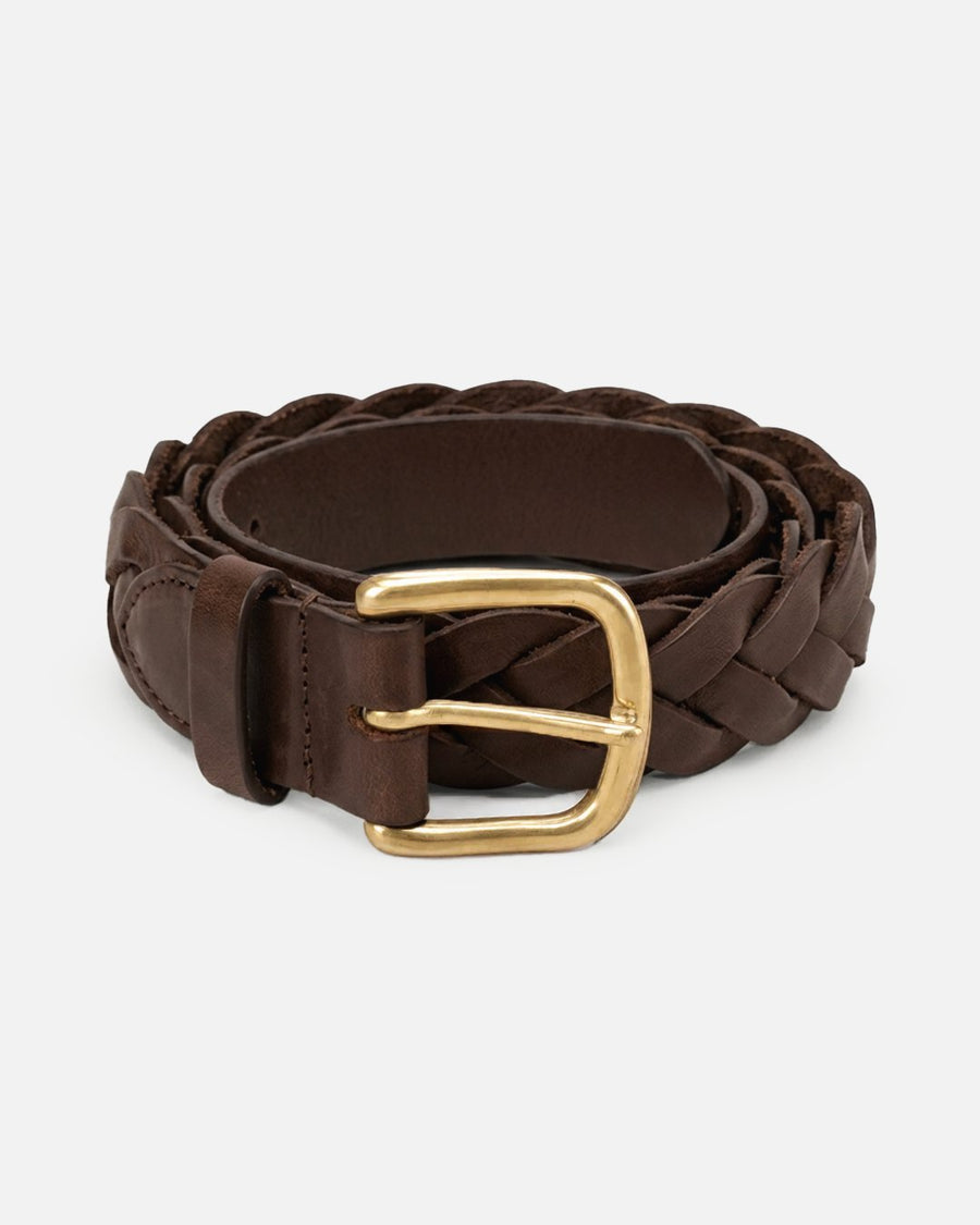 Nara Woven Leather Belt | Dark Brown
